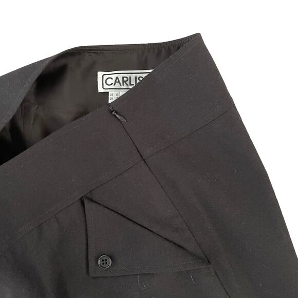 Carlisle Wide Leg Pants Women 10 Brown Wool Cashmere Blend Cropped Dark Academia - Picture 4 of 9